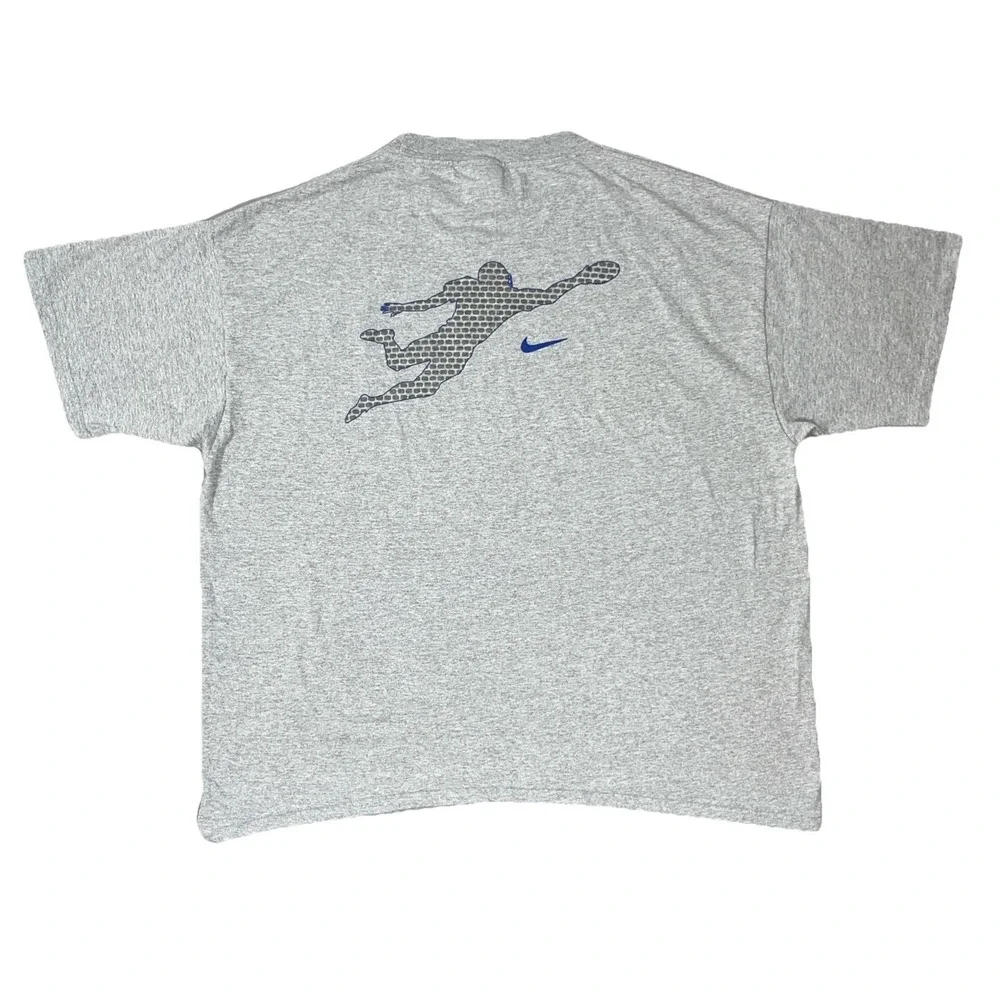 Vintage‎ Nike Team T-Shirt Men's XL Gray Football Diving Graphic Air Logo Y2K